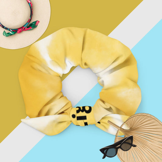 Be The Light - Yellow & White Recycled Scrunchie