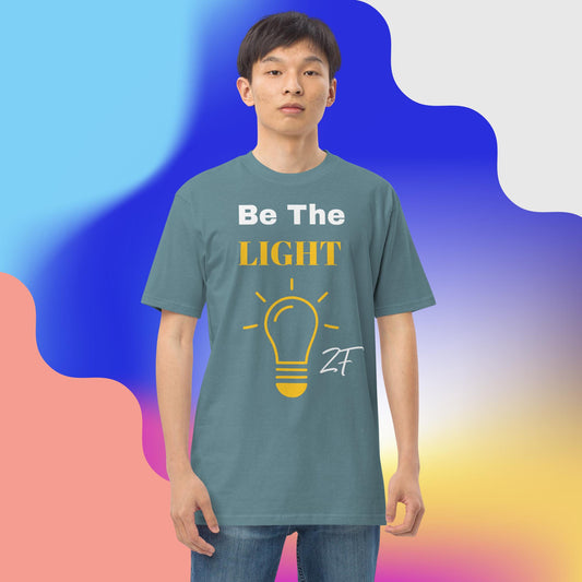 Men’s premium heavyweight tee-shirt  - Be The Light