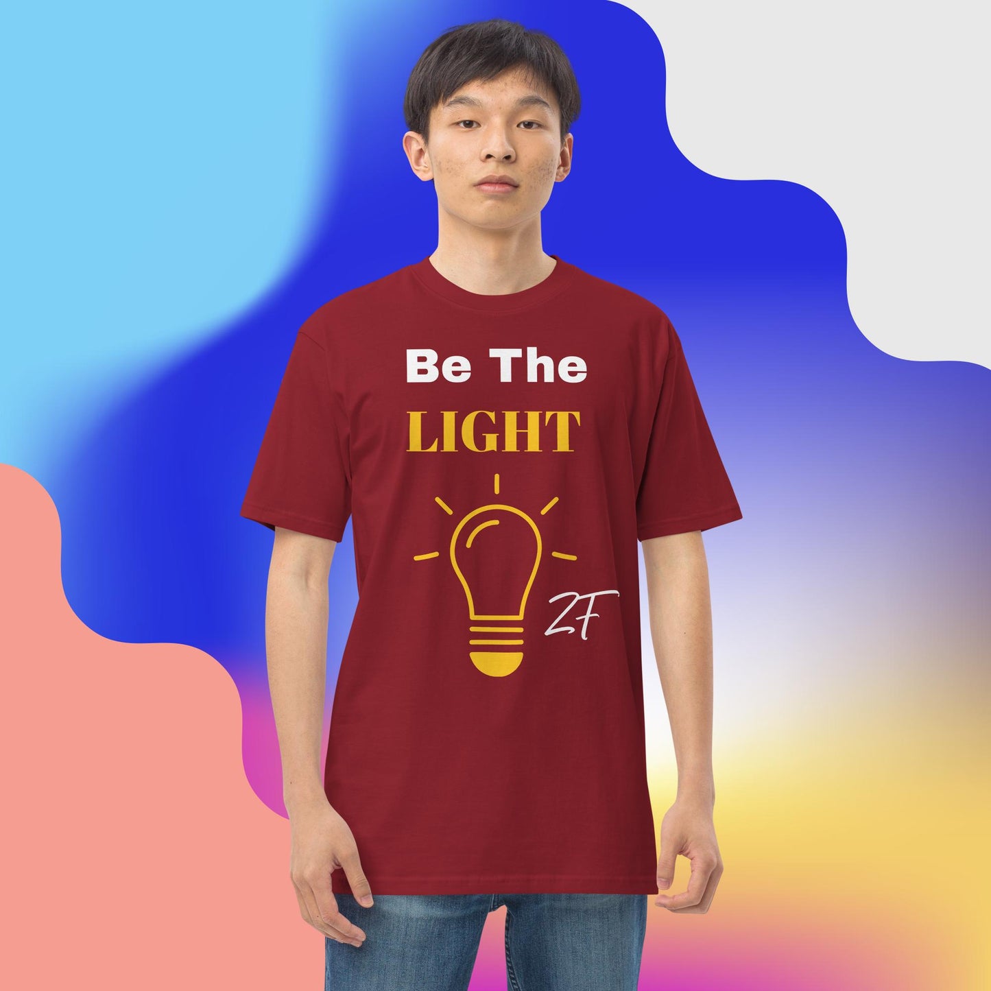 Men’s premium heavyweight tee-shirt  - Be The Light